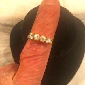 Gold tone fashion semi eternity ring
